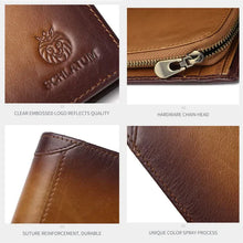 Load image into Gallery viewer, Men's Leather Bifold Wallet with Anti-theft RFID Blocking