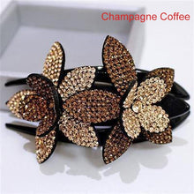 Load image into Gallery viewer, Rhinestone Double Flower Hair Clip