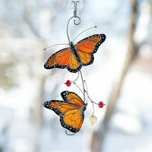Load image into Gallery viewer, Stained Monarch Butterfly Glass Window Decor