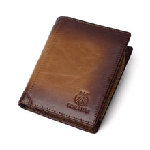Load image into Gallery viewer, Men's Leather Bifold Wallet with Anti-theft RFID Blocking