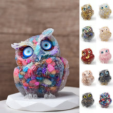 Load image into Gallery viewer, Natural Crystal Gravel Epoxy Owl Ornament
