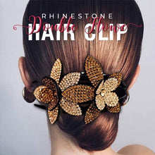 Load image into Gallery viewer, Rhinestone Double Flower Hair Clip