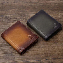 Load image into Gallery viewer, Men's Leather Bifold Wallet with Anti-theft RFID Blocking