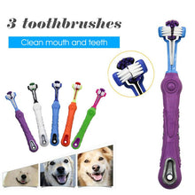 Load image into Gallery viewer, Three Sided Pet Toothbrush