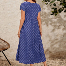 Load image into Gallery viewer, Short Sleeve V Neck Dress