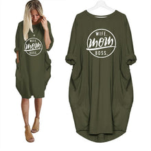 Load image into Gallery viewer, "Wife-Mom-Boss" Printed Dress