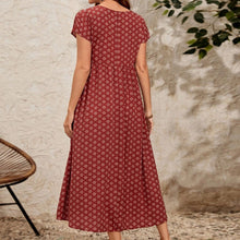 Load image into Gallery viewer, Short Sleeve V Neck Dress