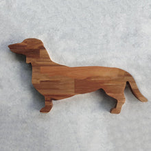 Load image into Gallery viewer, Wooden Dachshund Dog Dinner Plate