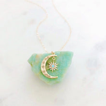 Load image into Gallery viewer, Crescent Moon & Sun Necklace