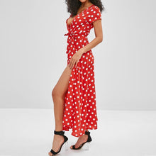 Load image into Gallery viewer, Belted Polka Dot Maxi Dress