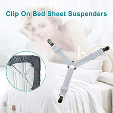 Load image into Gallery viewer, Bed Sheet Fasteners, 8 Pack Adjustable Triangle Elastic Band Straps