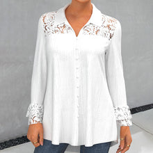 Load image into Gallery viewer, Long Sleeve Blouse with Lace Panel