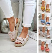 Load image into Gallery viewer, Womens Bow Tie Knot Flat Sandals