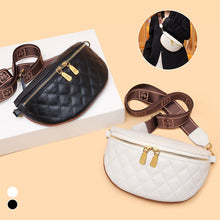 Load image into Gallery viewer, Cowhide Leather Rhombus Pattern Waist Bag