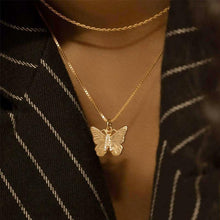Load image into Gallery viewer, Butterfly Initial "A" Necklace
