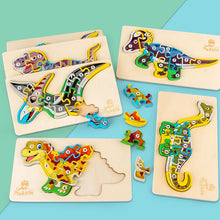 Load image into Gallery viewer, Dinosaur 3D Wooden Jigsaw