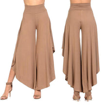 Load image into Gallery viewer, Women High Waist Irregular Ruffles Wide Leg Pants Casual Loose Streetwear Trousers