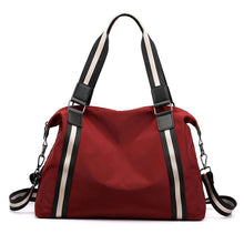 Load image into Gallery viewer, Waterproof Lightweight Stripe Duffel Bag, Weekend Carry On Overnight Bag
