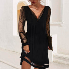 Load image into Gallery viewer, Lace V-Neck Evening Dress