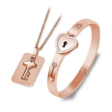 Load image into Gallery viewer, Heart Lock Bracelet & Necklace