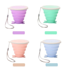 Load image into Gallery viewer, Silicone Folding Water Cups with Lids