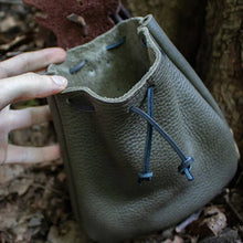 Load image into Gallery viewer, Medieval Renaissance Leather Drawstring Coin Pouch Bag