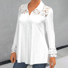 Load image into Gallery viewer, Long Sleeve Blouse with Lace Panel