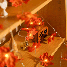 Load image into Gallery viewer, Thanksgiving Décor Fall Maple Leaf String Lights