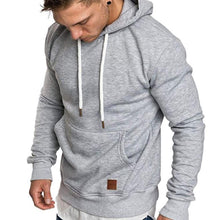 Load image into Gallery viewer, Loose Plain Lace Up Pullover Men's Hoodie with Pocket