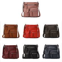 Load image into Gallery viewer, Multi-Pocket Soft PU Crossbody Bag