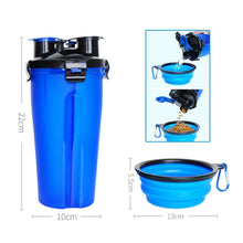 Load image into Gallery viewer, 2-in-1 Pet Travel Water & Food Bottle with Foldable Bowl
