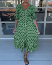 Load image into Gallery viewer, V-neck printed casual dress