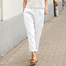 Load image into Gallery viewer, Plain Cotton Linen Casual Pants for Women