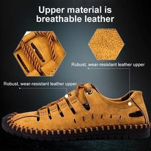 Load image into Gallery viewer, Men's Stitching Microfiber Leather Hollow Out Casual Sandals