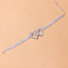 Load image into Gallery viewer, Fashion Rhinestone Double Heart Anklet