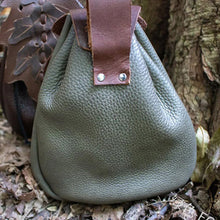 Load image into Gallery viewer, Medieval Renaissance Leather Drawstring Coin Pouch Bag