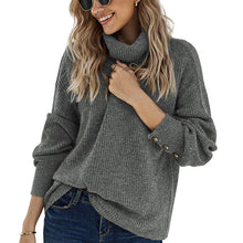 Load image into Gallery viewer, Solid Color Stand Collar Sweater