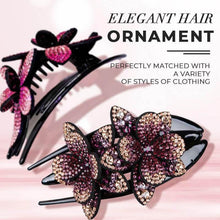 Load image into Gallery viewer, Rhinestone Double Flower Hair Clip