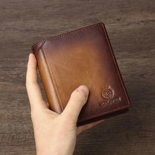 Load image into Gallery viewer, Men's Leather Bifold Wallet with Anti-theft RFID Blocking