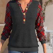 Load image into Gallery viewer, Sweater with Checkerboard Pattern and Buttons