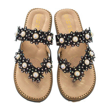 Load image into Gallery viewer, Women's Bohemian Sparkle Bling Flip Flops