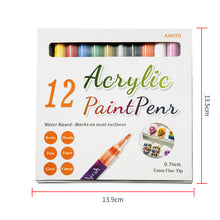 Load image into Gallery viewer, 12 Colors Ultra Thin Curve Manicure Marker