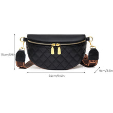 Load image into Gallery viewer, Cowhide Leather Rhombus Pattern Waist Bag