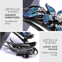 Load image into Gallery viewer, Rhinestone Double Flower Hair Clip