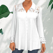 Load image into Gallery viewer, Long Sleeve Blouse with Lace Panel