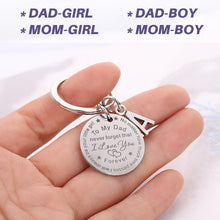 Load image into Gallery viewer, To My Dad/Mom Keychain (letter pendant)