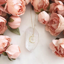 Load image into Gallery viewer, Crescent Moon & Sun Necklace