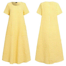 Load image into Gallery viewer, Short-Sleeved Plaid Dress