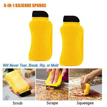 Load image into Gallery viewer, 3-in-1 Silicone Cleaning Brush Scrub,Scrape & Squeegee