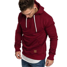 Load image into Gallery viewer, Loose Plain Lace Up Pullover Men's Hoodie with Pocket